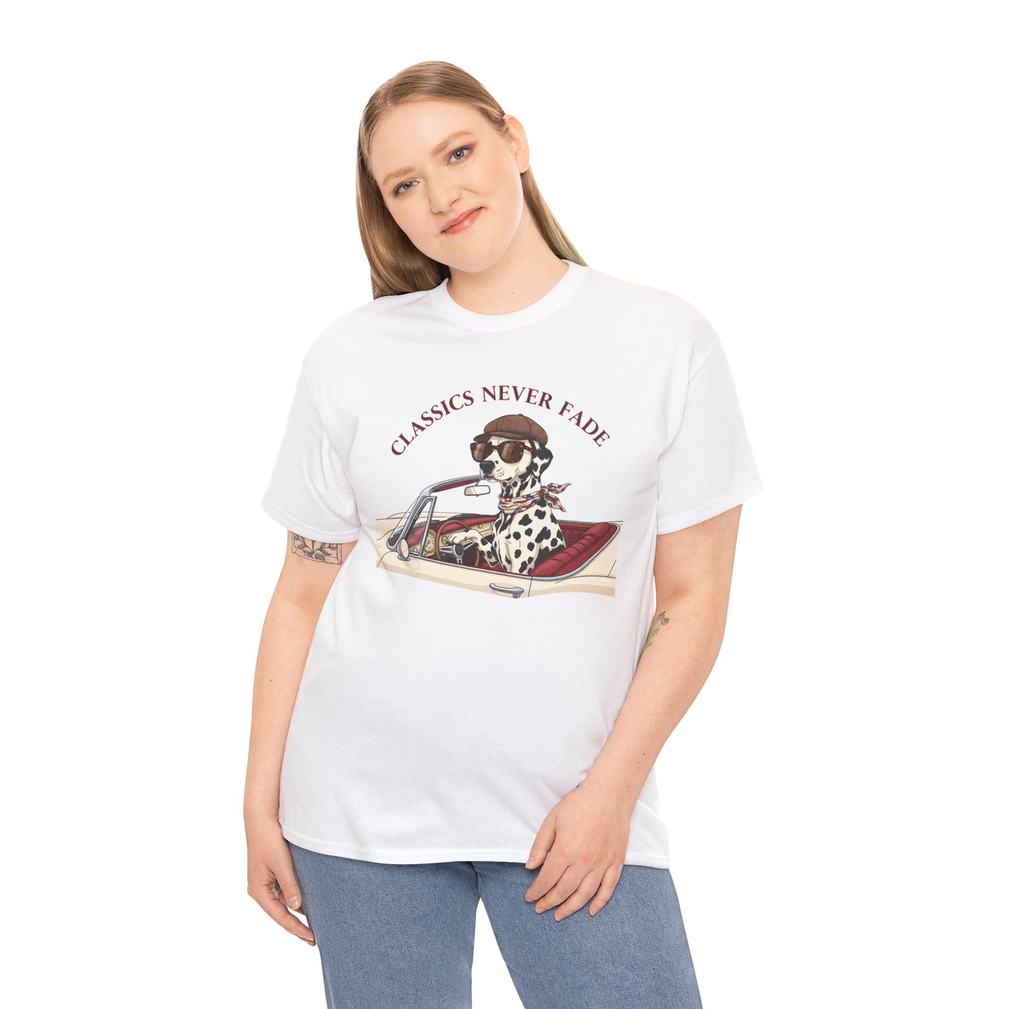Retro Dog Driving T-Shirt – “Classics Never Fade” Vintage Convertible Tee Gift - 14850
