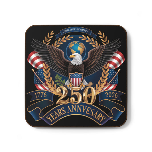 250th Anniversary Eagle Coaster — Patriotic 1776–2026 Hardboard Drink Coaster - 14872
