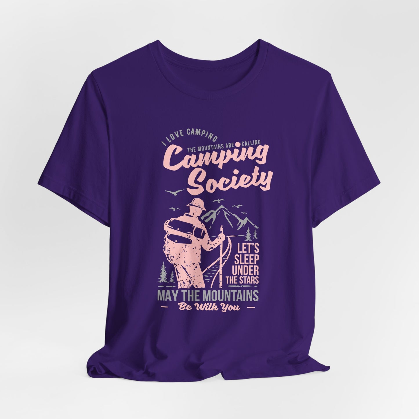 I Love Camping, Camping Society, Let's Sleep Under The Stars - Unisex Jersey Short Sleeve Tee - 12566