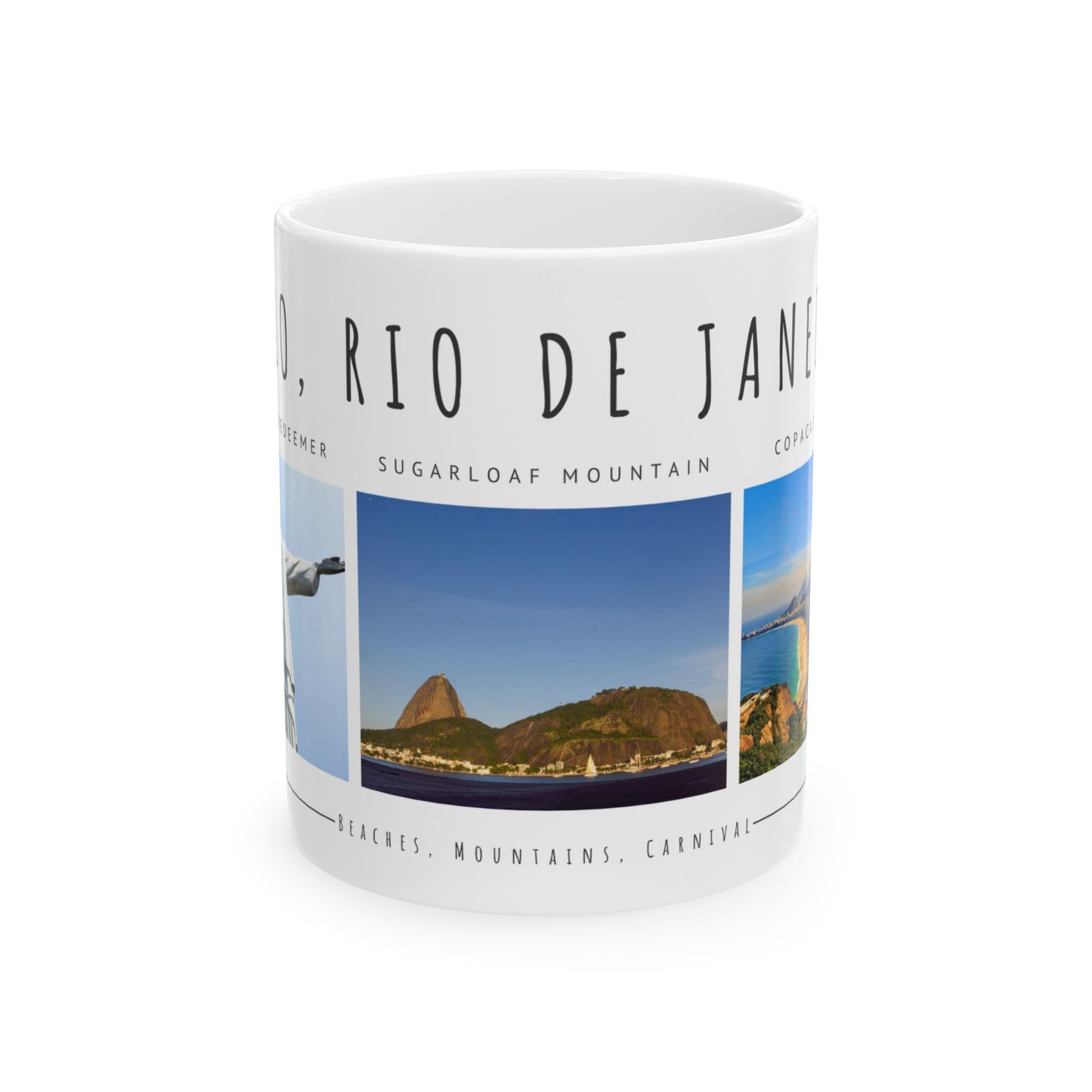 Hello Rio de Janeiro, Ceramic Mug - Explore Iconic Landmarks, Perfect Gift for Travelers & Adventurers - 12010