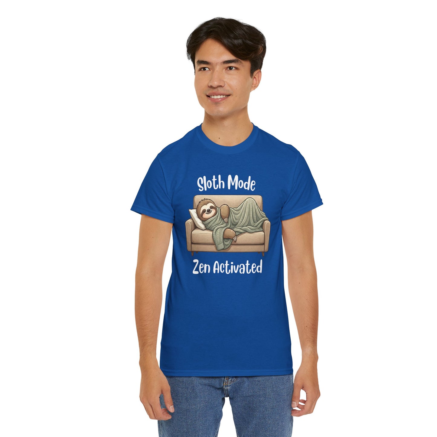 Funny Sloth T-Shirt – “Sloth Mode, Zen Activated” Cute Relaxing Tee - 14844