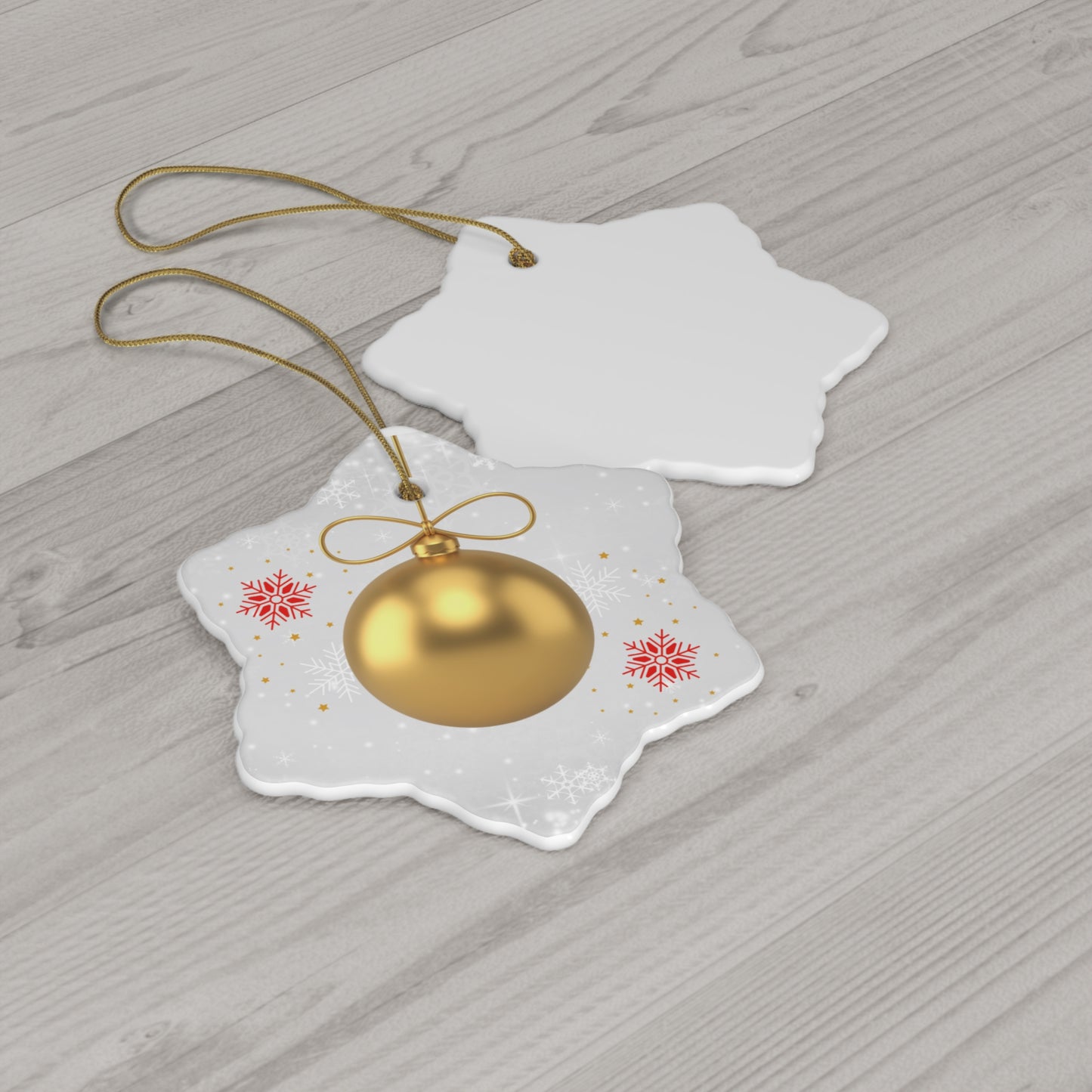 Gleaming Gold - Ceramic Ornament, 4 Shapes