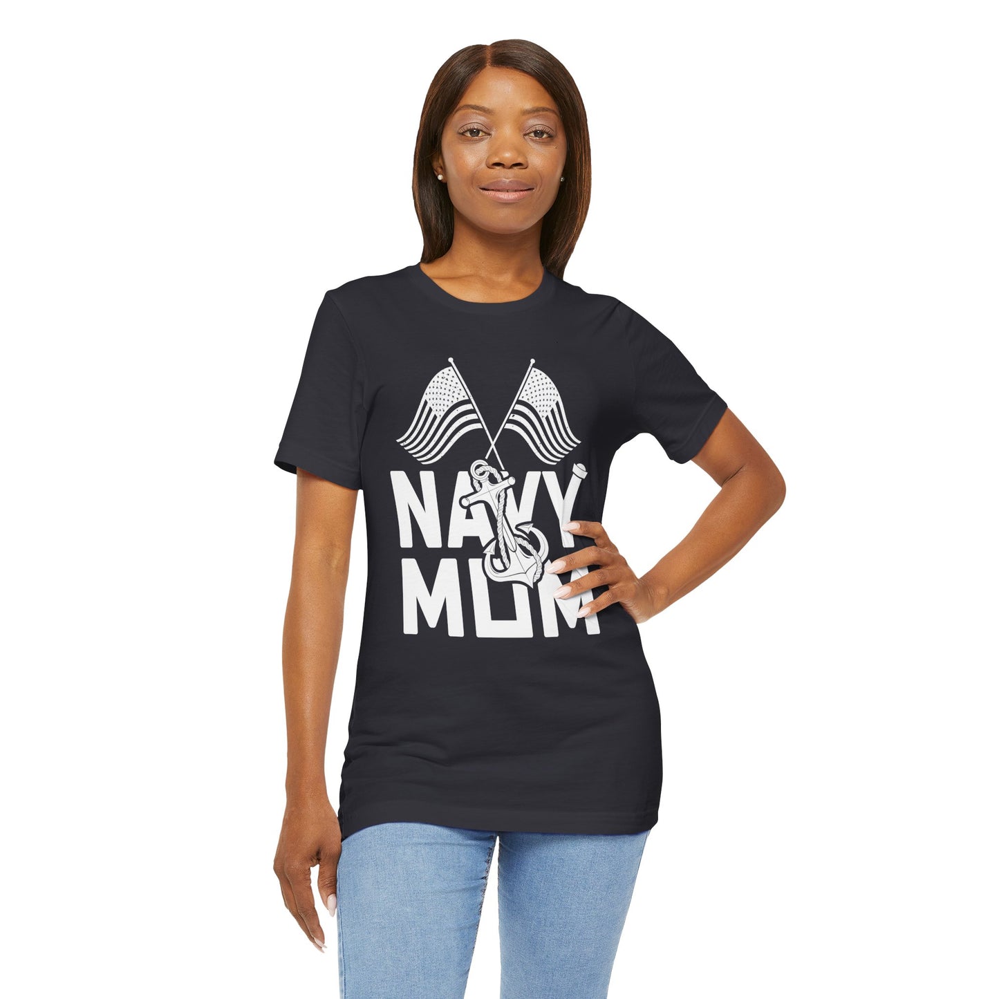 Navy Mom - Unisex Jersey Short Sleeve Tee - 13045