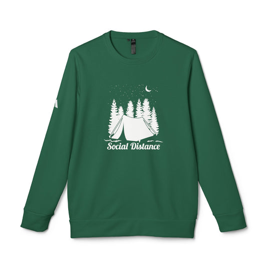 Camping: Social Distance - Adidas Unisex Fleece Crewneck Sweatshirt