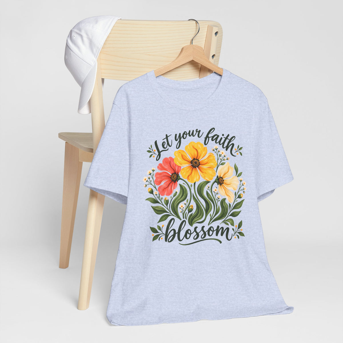 Let Your Faith Blossom T-Shirt, Floral Christian Tee - 14506