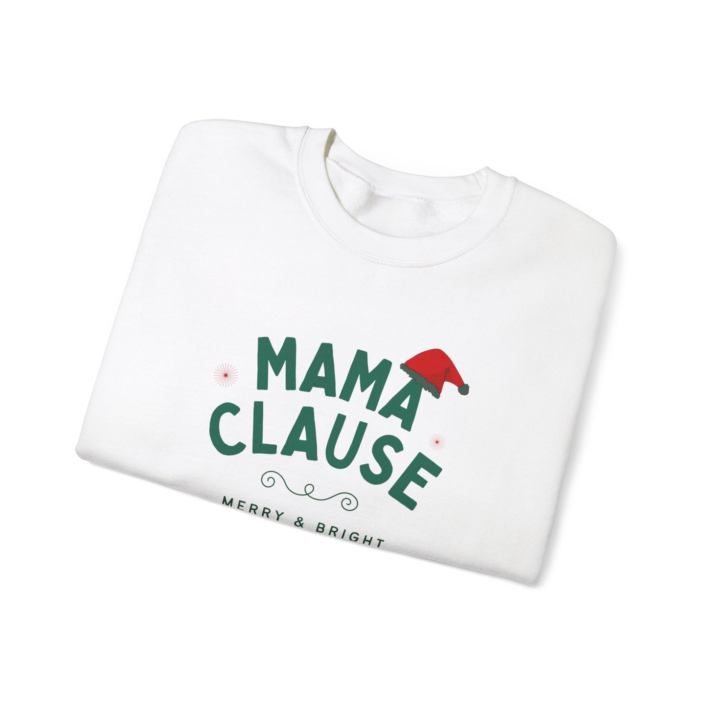 Mama Clause, Merry & Bright - Unisex Heavy Blend™ Crewneck Sweatshirt - 10468