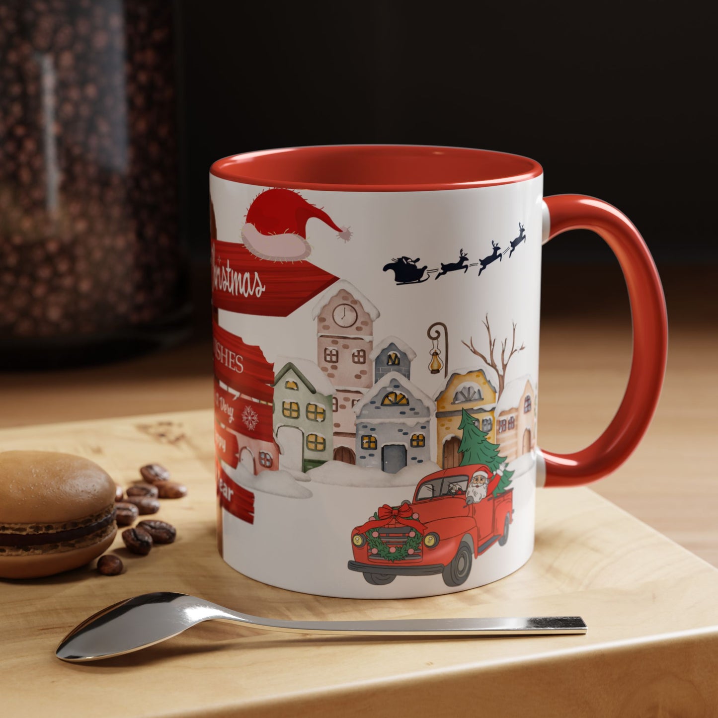 Merry Christmas - Accent Coffee Mug (11, 15oz)