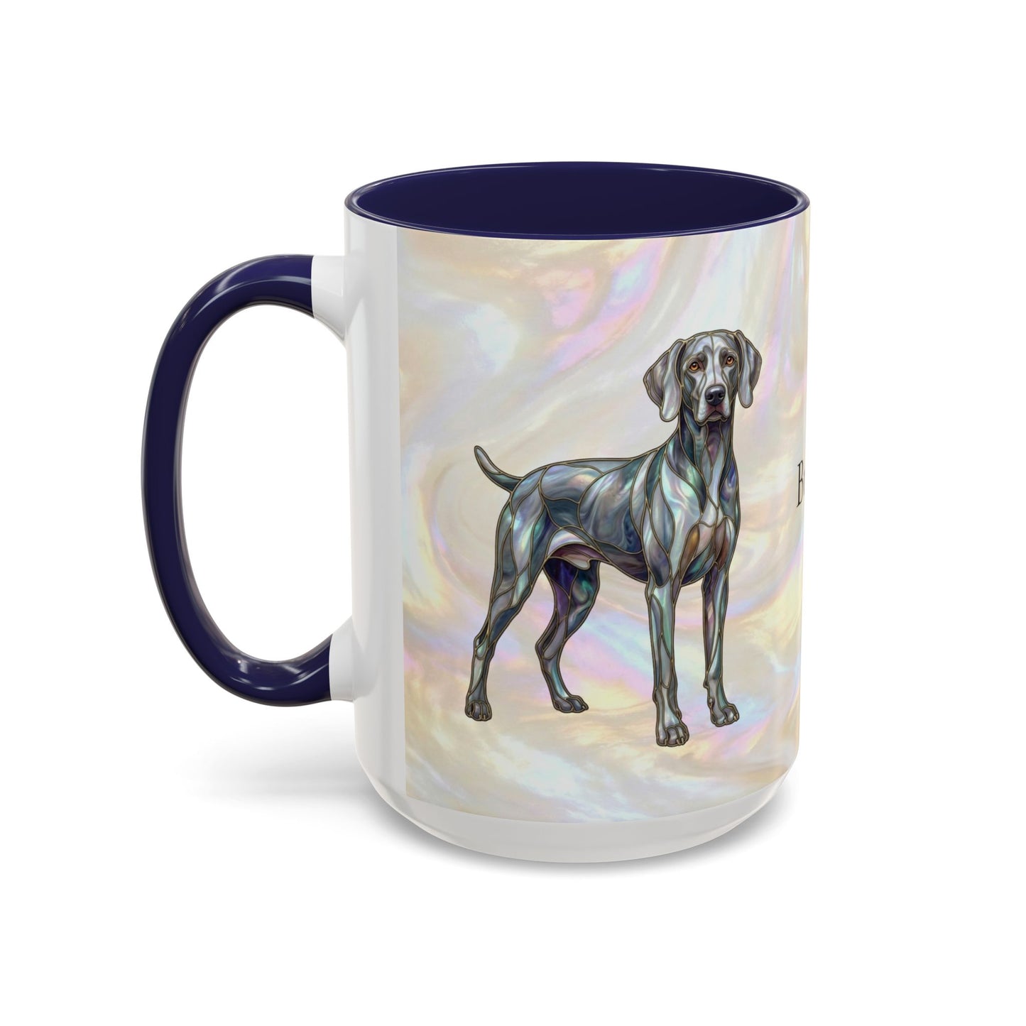 Weimaraner Accent Coffee Mug – Stained Glass Design 11/15oz - 14649