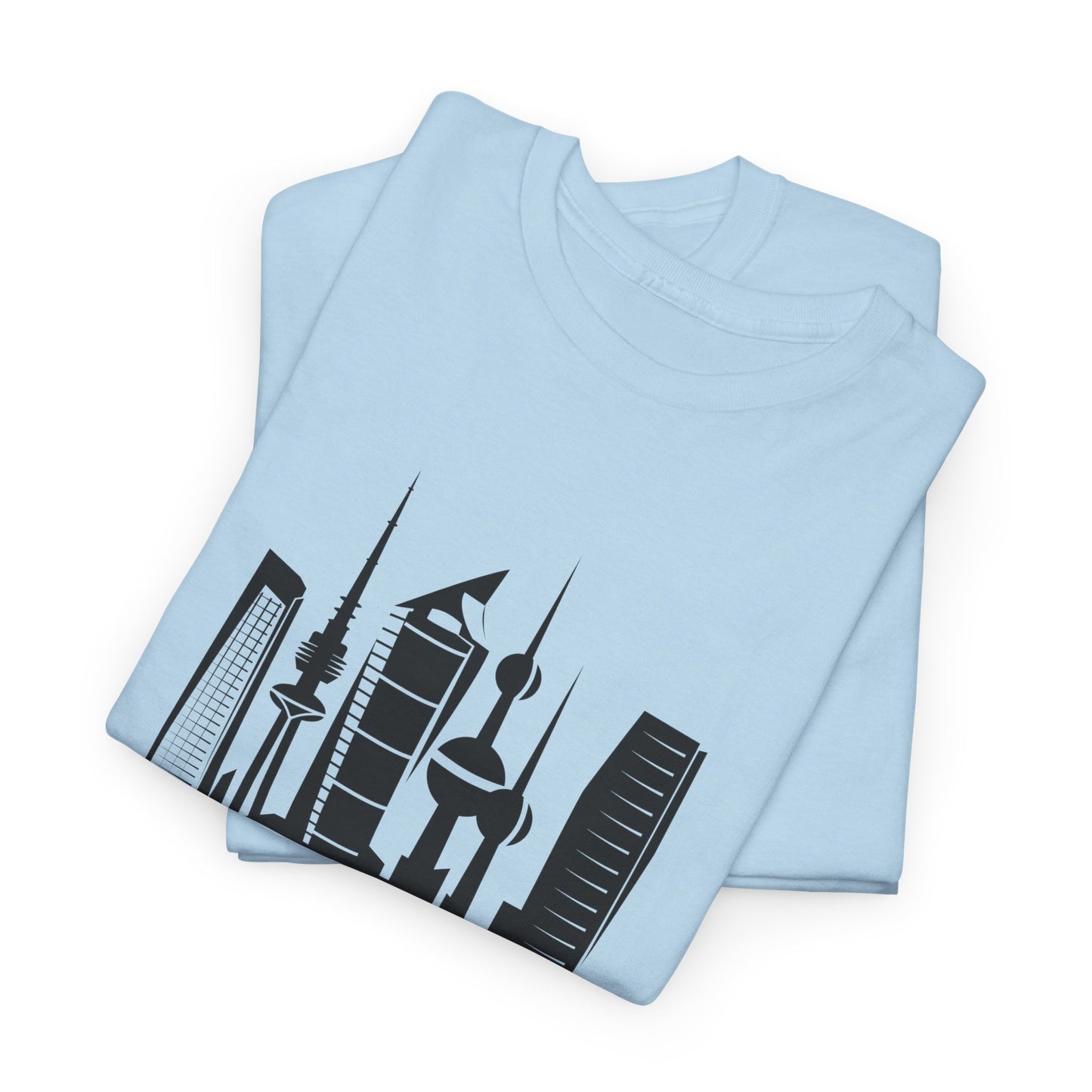 Kuwait City Graphic Unisex Heavy Cotton Tee - Urban Skyline Shirt - 12262