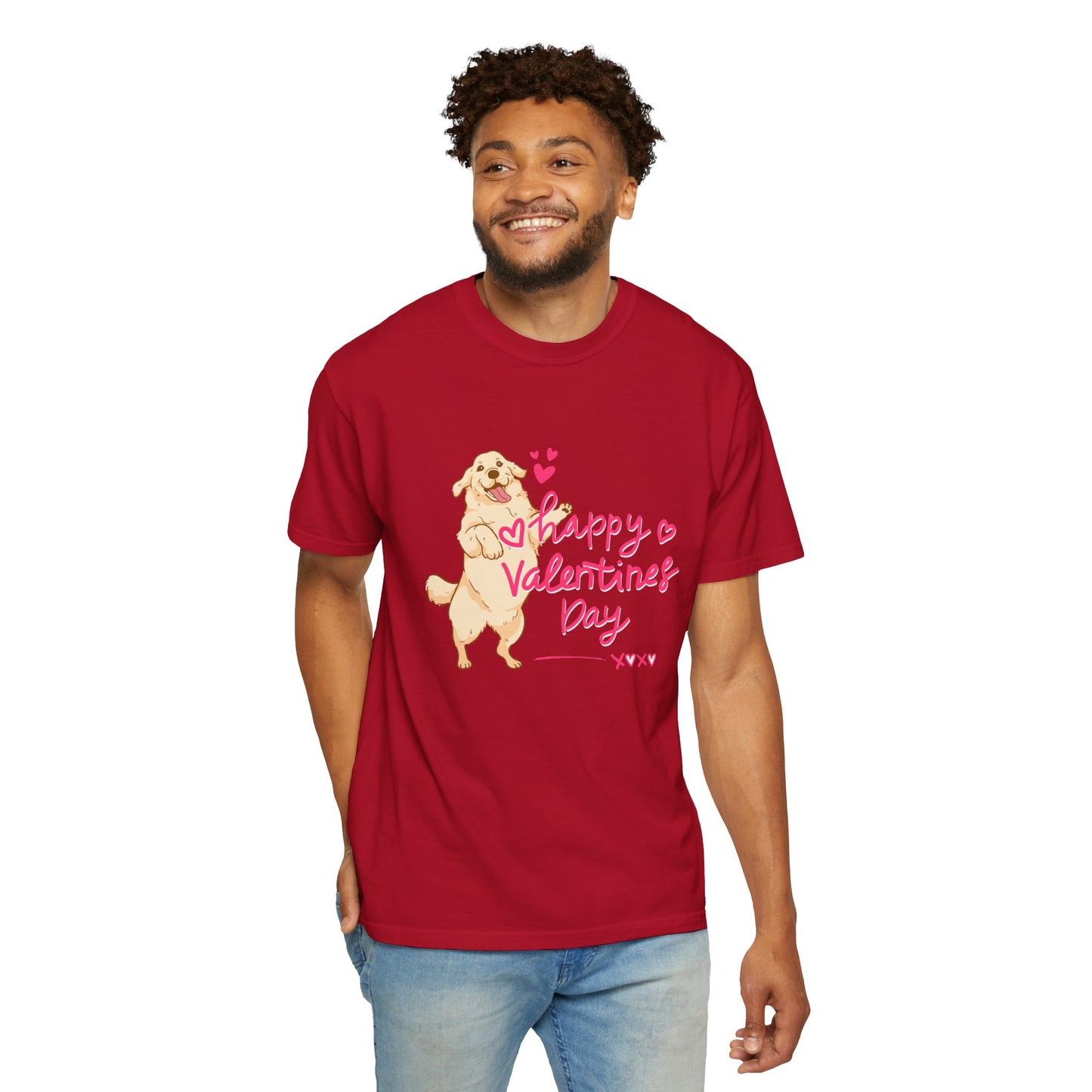 Dog, Happy Valentine's Day, XoXo - Unisex Garment-Dyed T-shirt - 11573