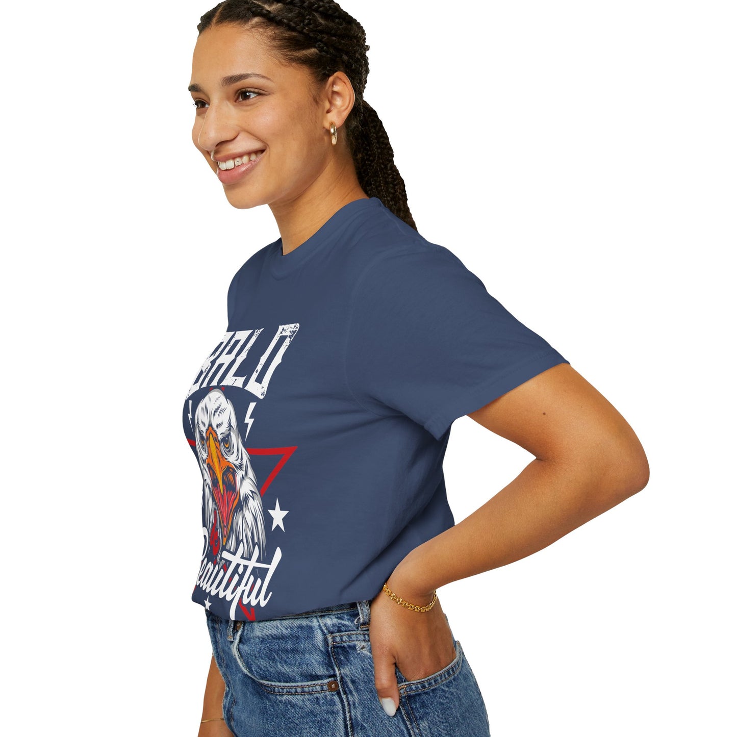 American Eagle, Bald is Beautiful T-Shirt, Unisex Garment-Dyed Tee - 13491