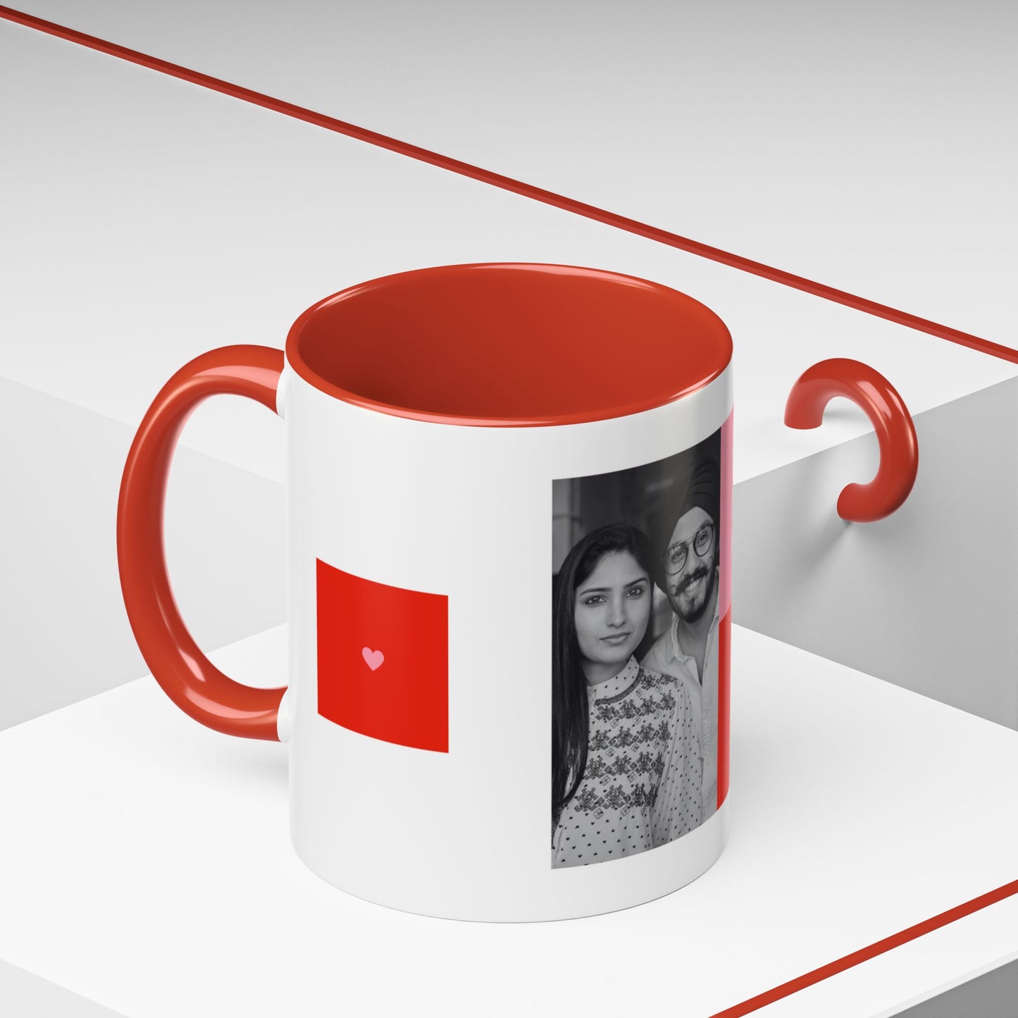 The Better Half, Couple's Photo, Customizable - Accent Coffee Mug (11, 15oz) - 10992