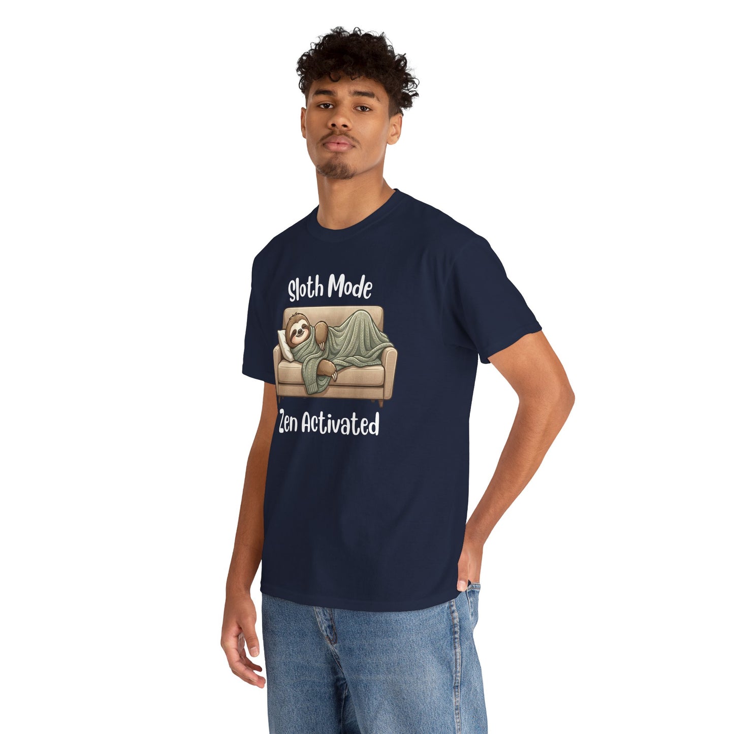 Funny Sloth T-Shirt – “Sloth Mode, Zen Activated” Cute Relaxing Tee - 14844