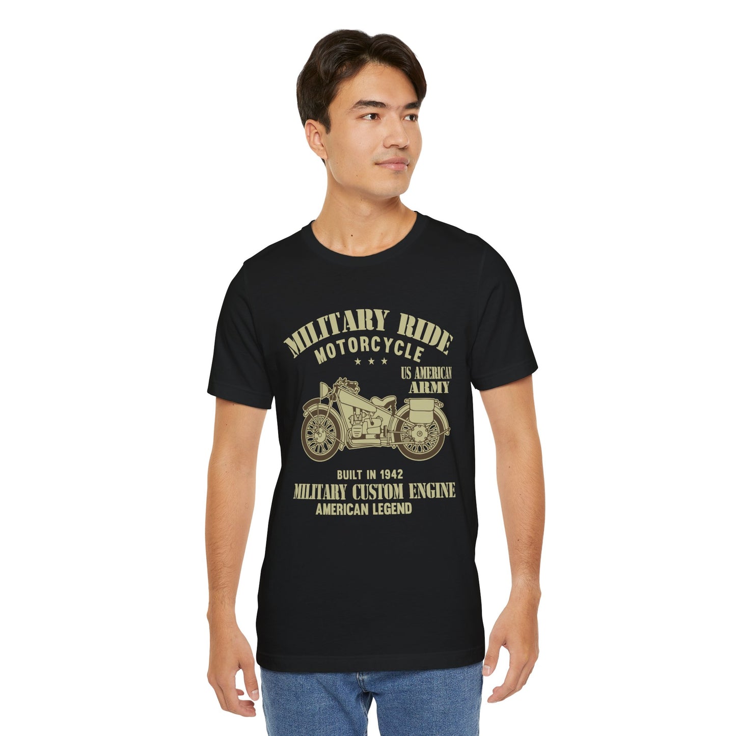 Military Ride Motorcycle - Unisex Jersey Short Sleeve Tee - 13149