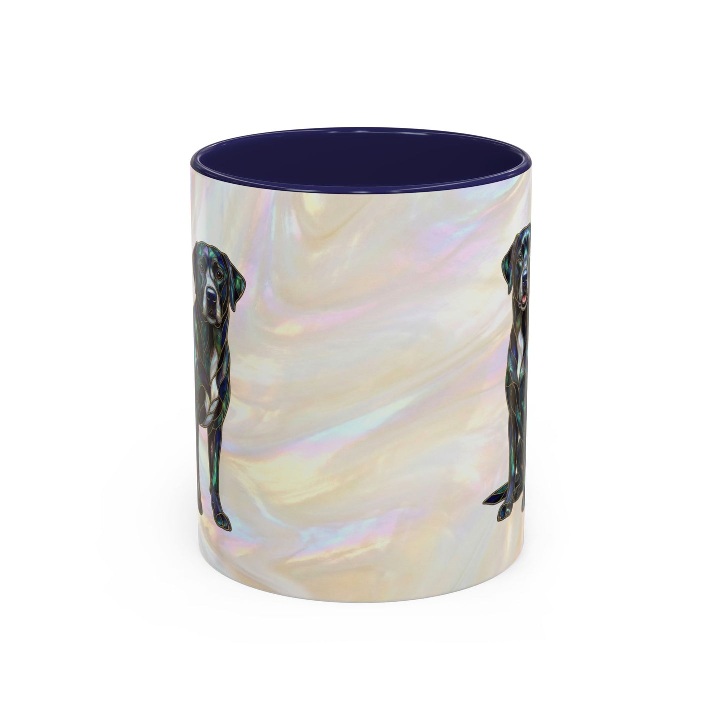 Black Labrador Accent Coffee Mug -Stained Glass Style (11/15oz) 14618