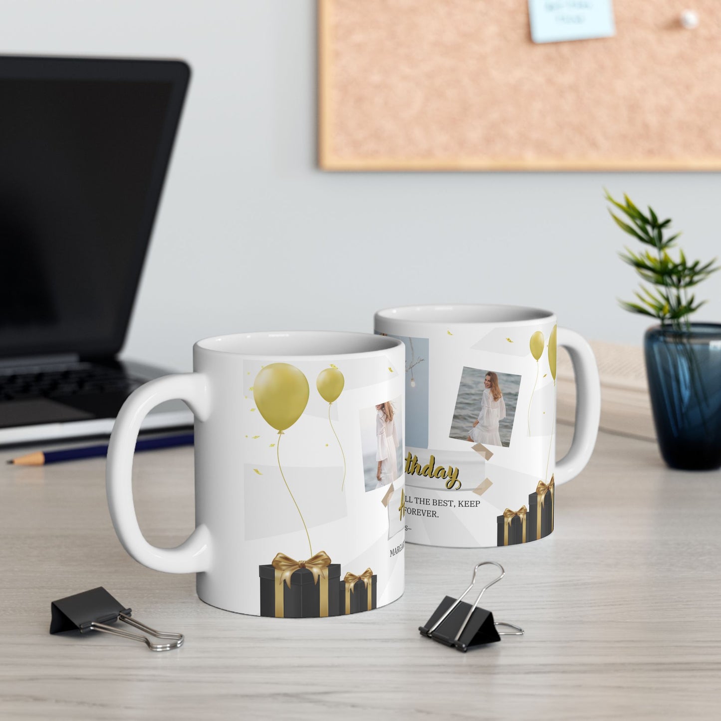 Happy Birthday Ceramic Mug - Personalized Gift for Friends, Family, Coffee Lovers, Celebrations - 13986