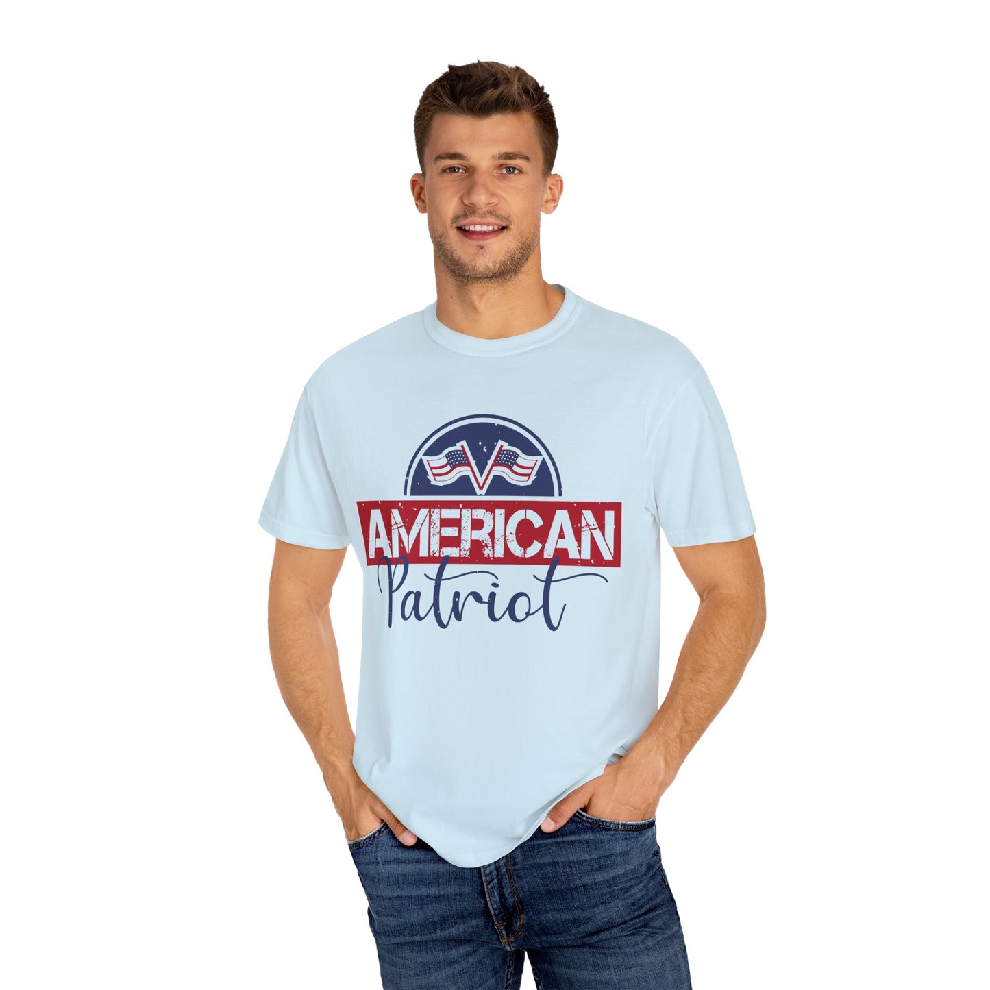 American Patriot Garment-Dyed T-Shirt, USA Pride Tee, 4th of July Shirt, Americana Apparel, Unisex Casual Wear - 13813
