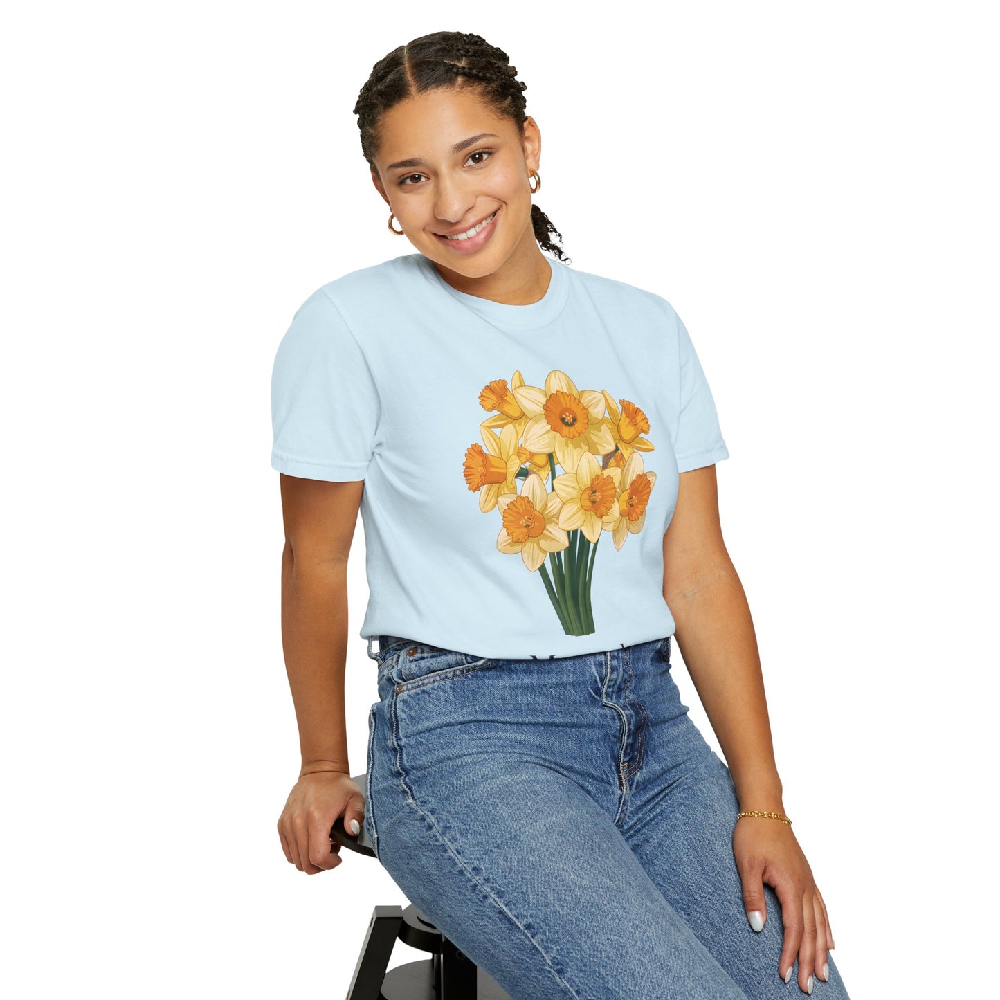 March Birth Flower T-Shirt – Daffodil Floral Birthday Tee for Women - 14794