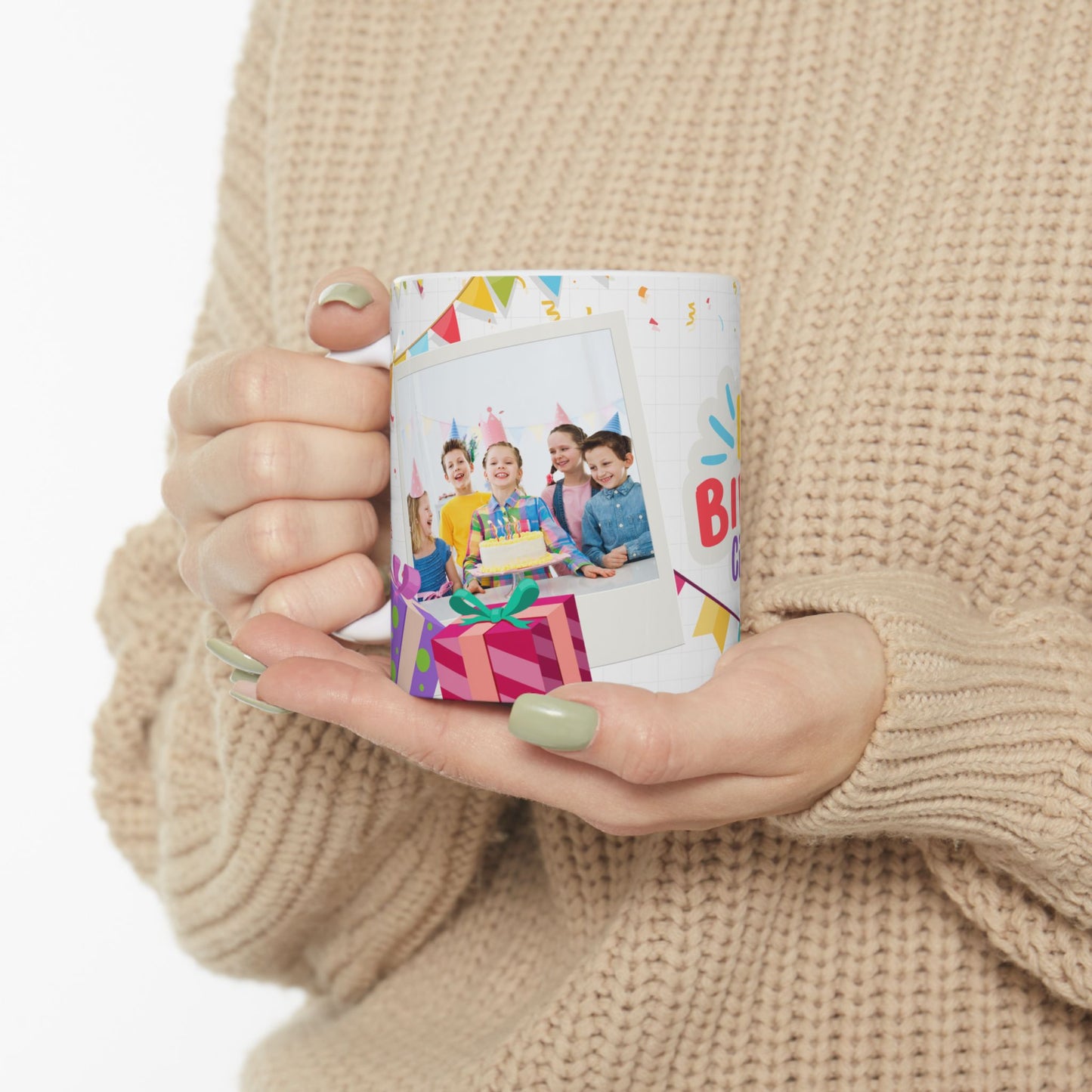 Personalized Birthday Ceramic Mug with Colorful Design, Custom Gift for Celebrations, Fun Party Favor, 11oz, 15oz - 13976