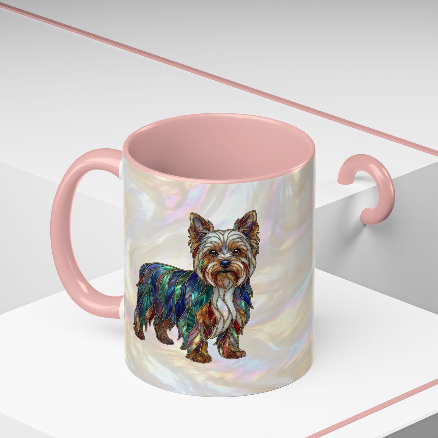 Yorkie Accent Coffee Mug – Stained Glass Design 11/15oz - 14653