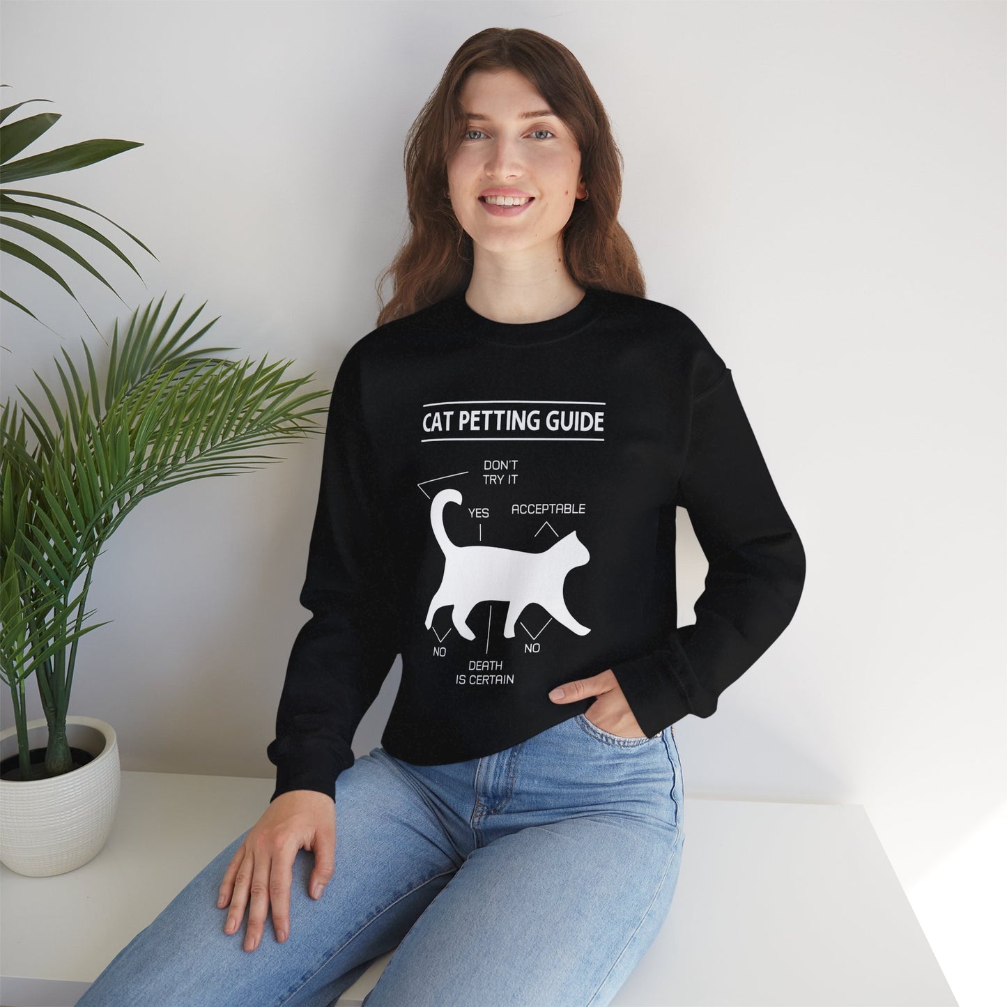 Cat Petting Guide - Unisex Heavy Blend™ Crewneck Sweatshirt