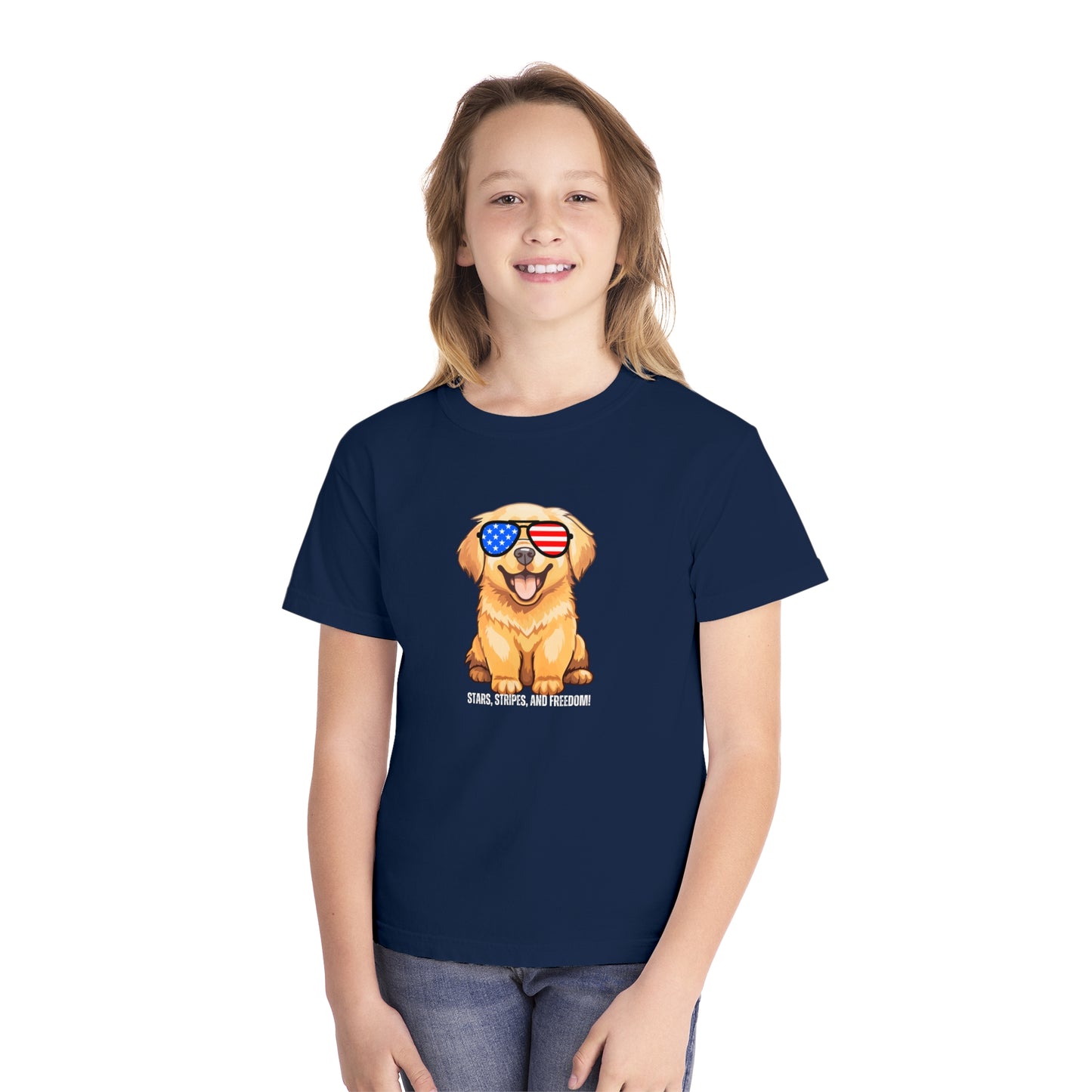 July 4, Golden Retrievers - Youth Midweight Tee