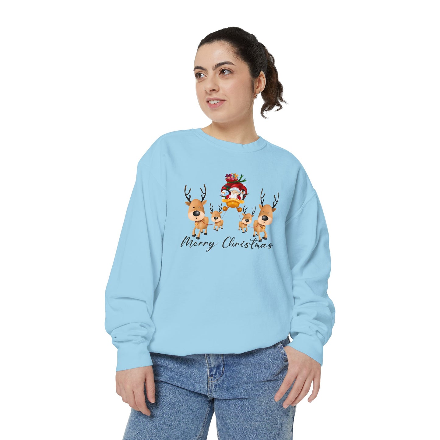 Reindeers - Unisex Garment-Dyed Sweatshirt - 10010