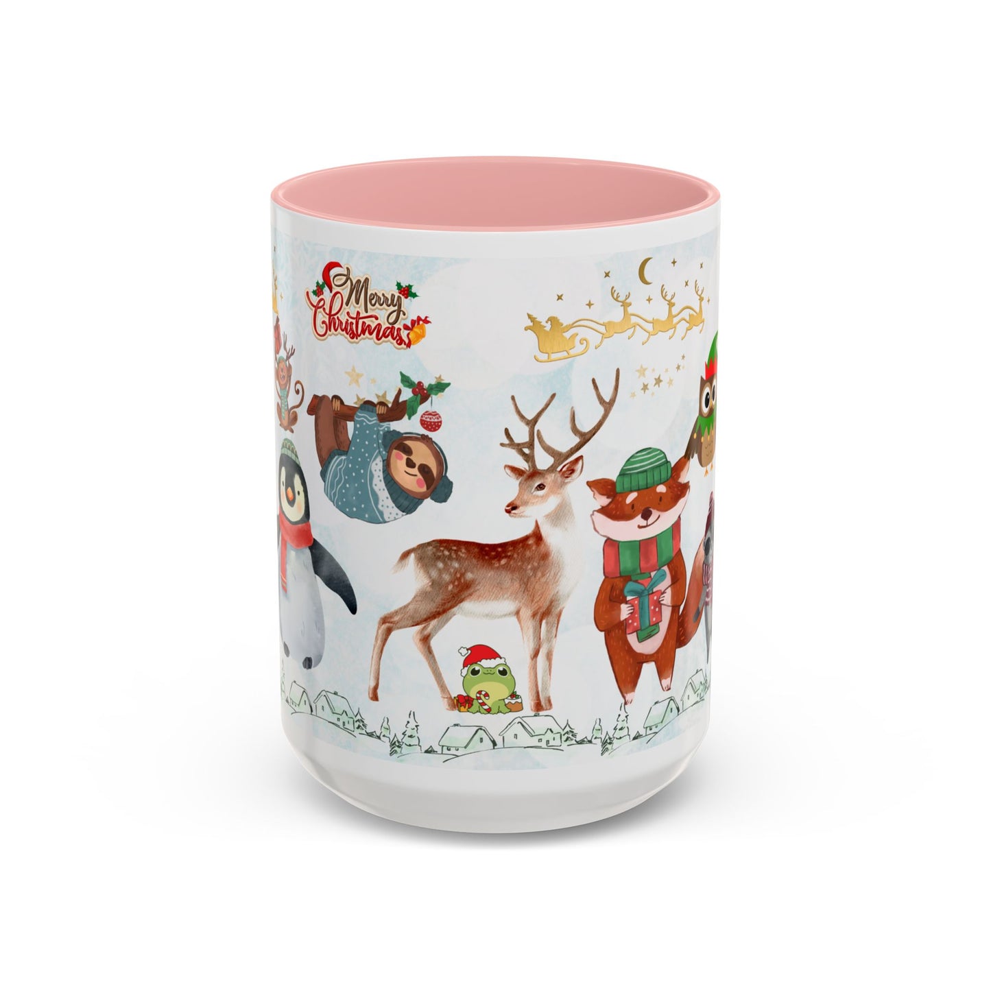 Merry Christmas, Animals - Accent Coffee Mug (11, 15oz)