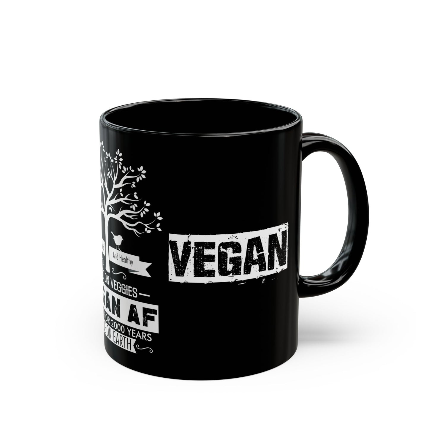 100% Natural & Healthy, Raised by Veggies - Black Mug (11oz, 15oz)