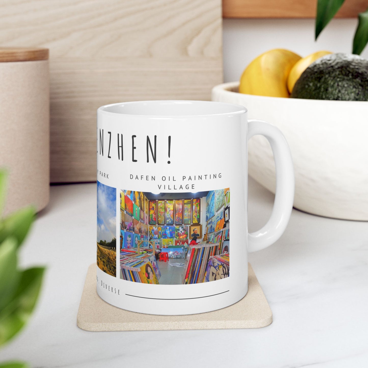 Hello, Shenzhen! Ceramic Mug - 11oz & 15oz - Modern & Bustling Design - 12103