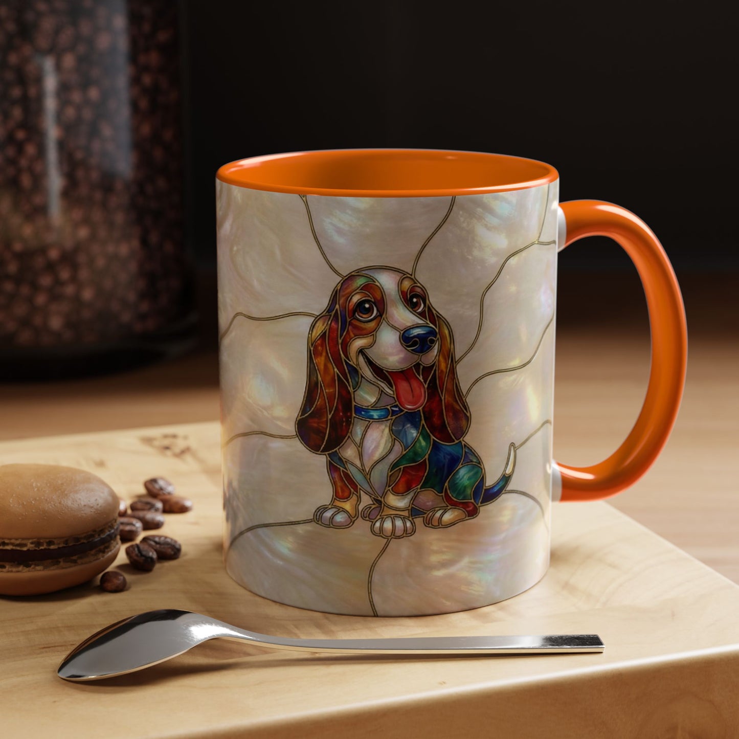 Basset Hound Stained Glass Accent Coffee Mug (11/15oz) - 14520