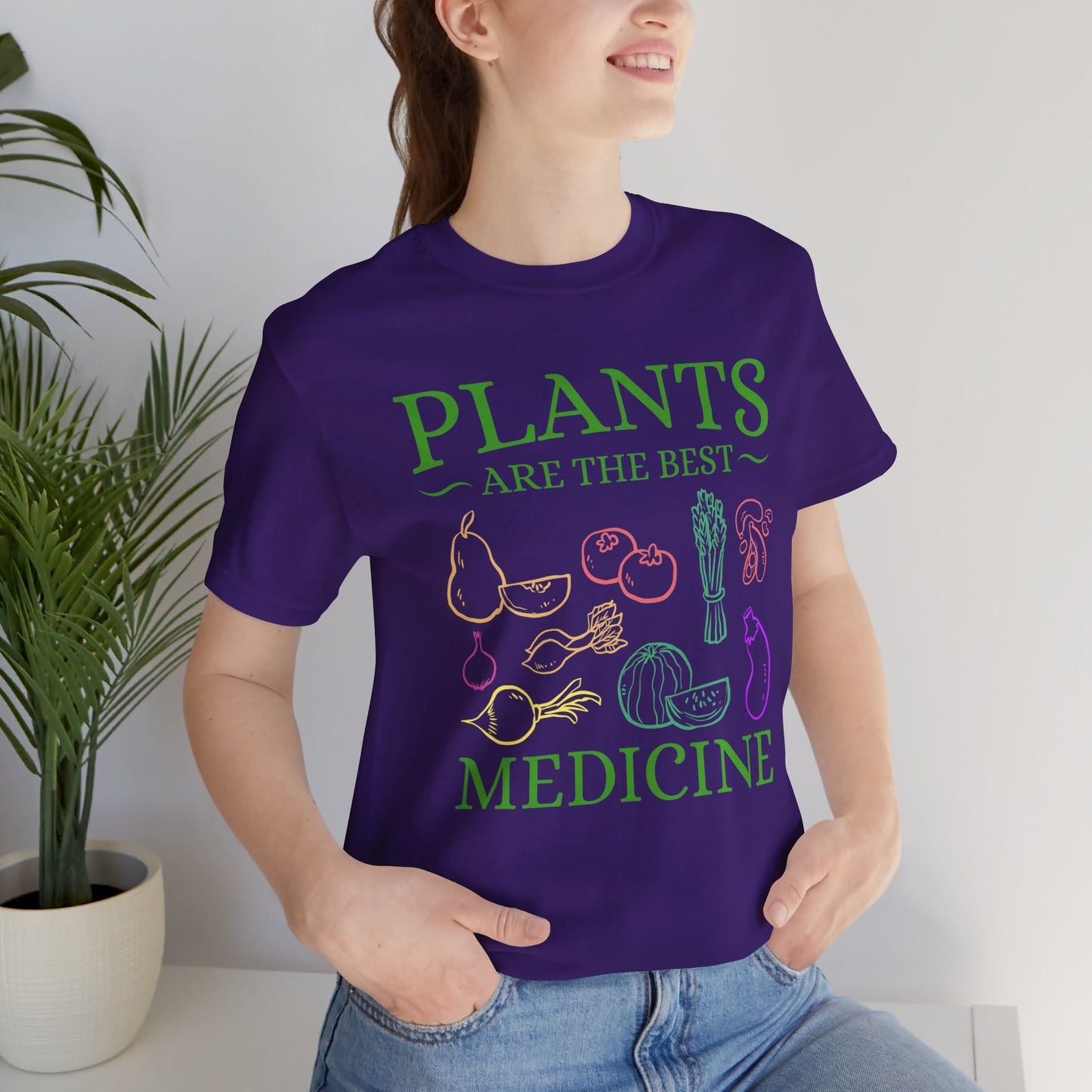 Vegan: Plants Are The Best Medicine - Unisex Jersey Short Sleeve Tee