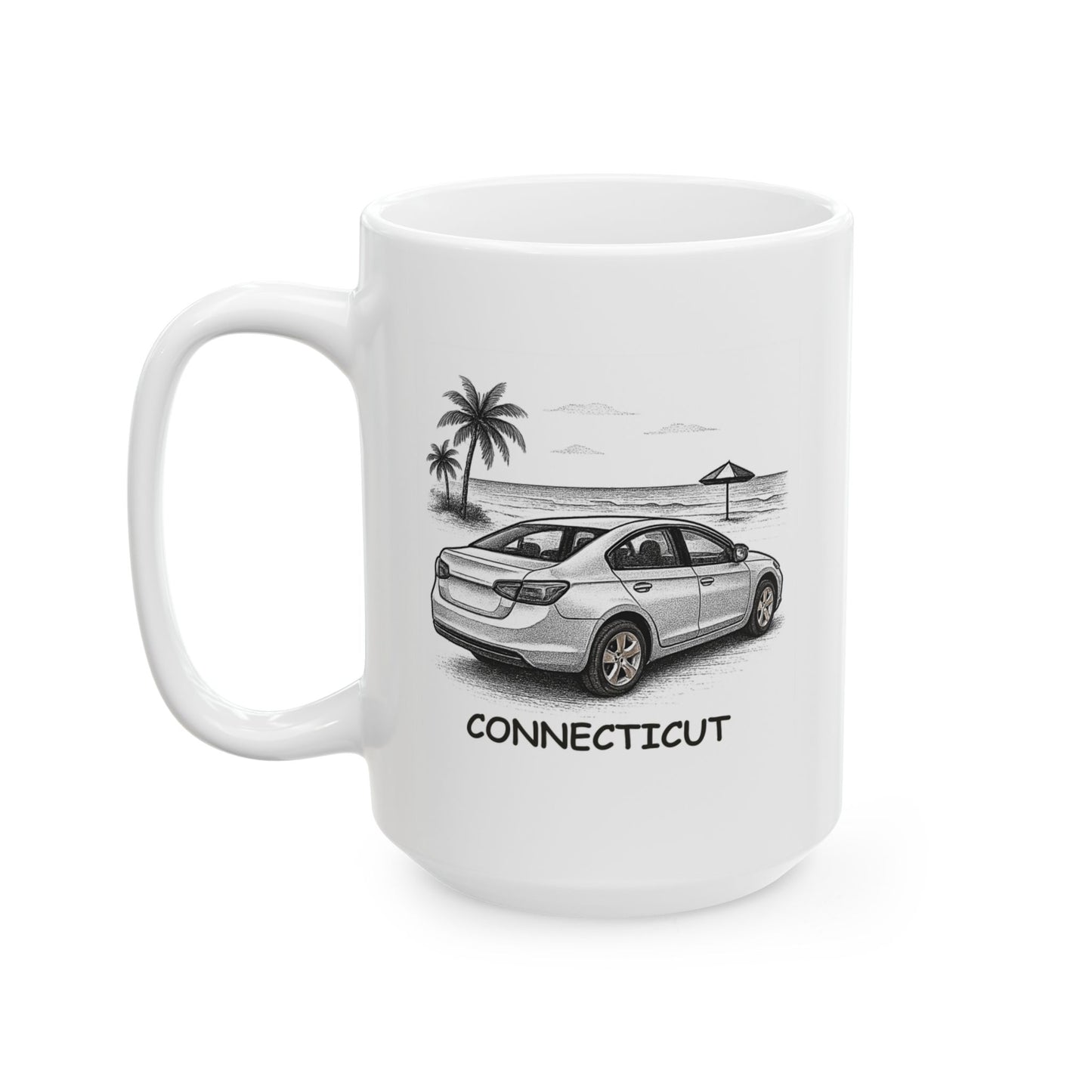 "Connecticut: Where the best beach is the one that’s closest to the car." Ceramic Mug - 13879