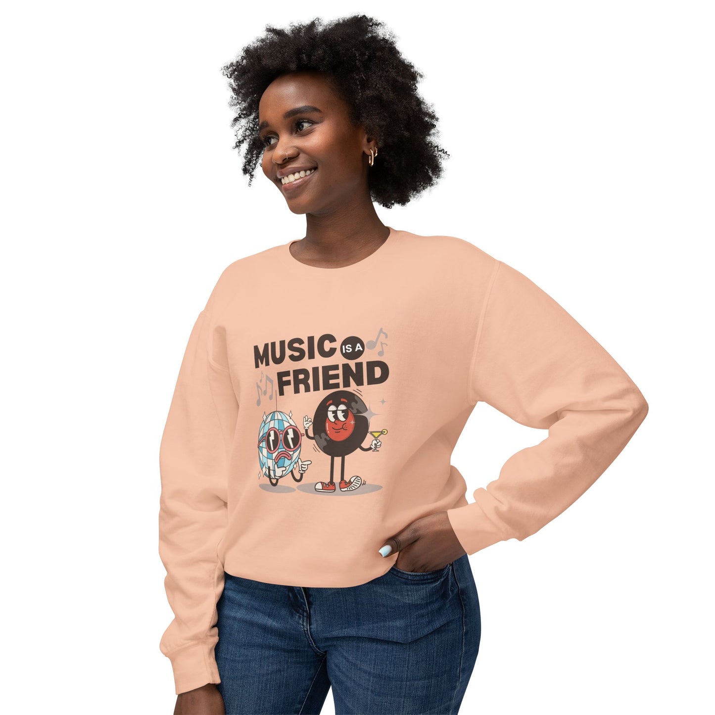 Music Friend - Unisex Lightweight Crewneck Sweatshirt - 10605