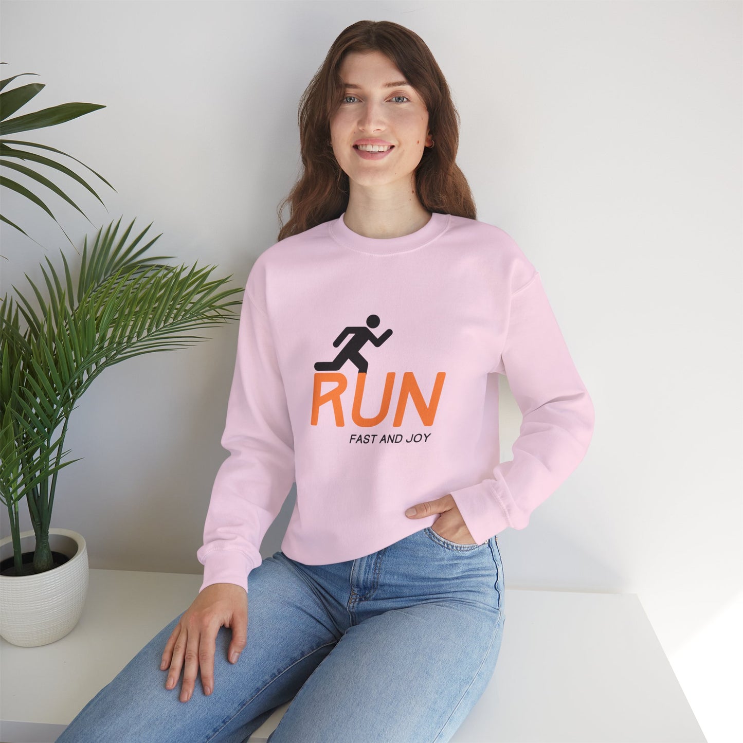 Run Fast & Joy - Unisex Heavy Blend™ Crewneck Sweatshirt