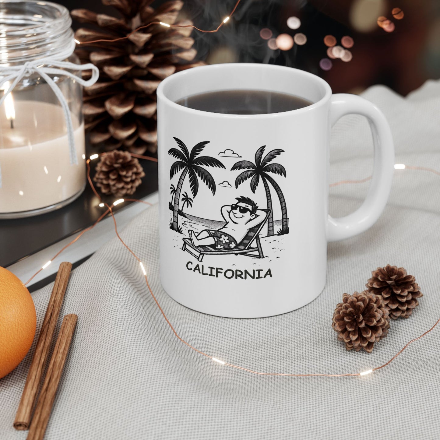 "Palm trees, ocean breeze, and no stress." Ceramic Mug - 12703