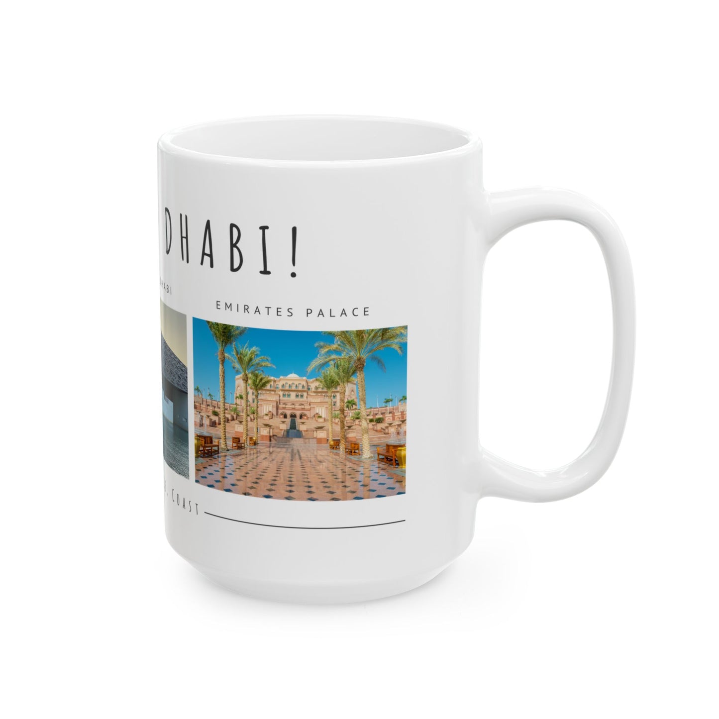 Hello Abu Dhabi! Ceramic Mug - 11oz & 15oz Coffee Cup with Scenic Design - 12097