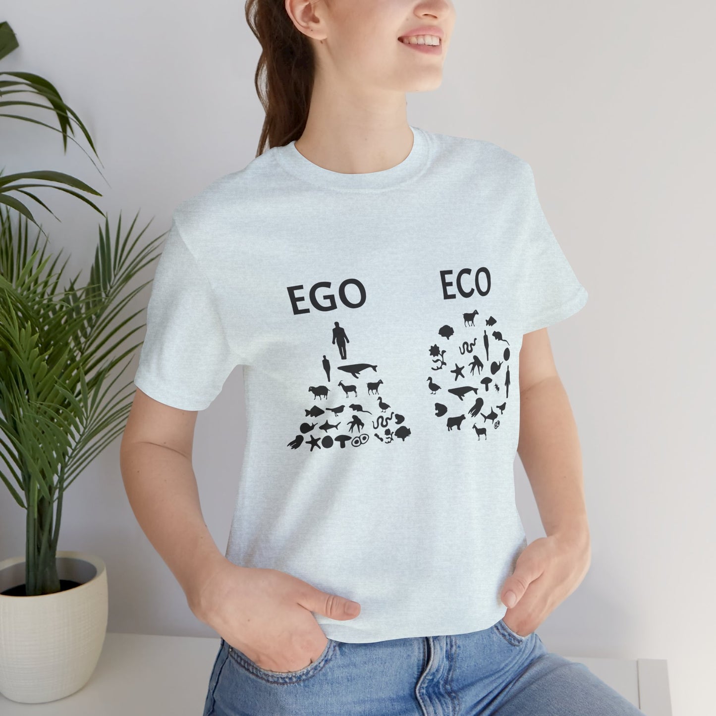 Vegan: Ego vs Eco - Unisex Jersey Short Sleeve Tee - 12368