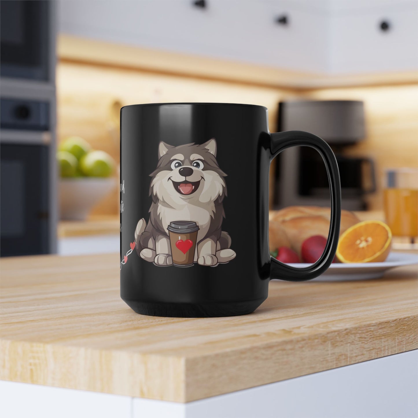 Coffee and Malamute Cuddles - Black Mug (11oz, 15oz) - 10650