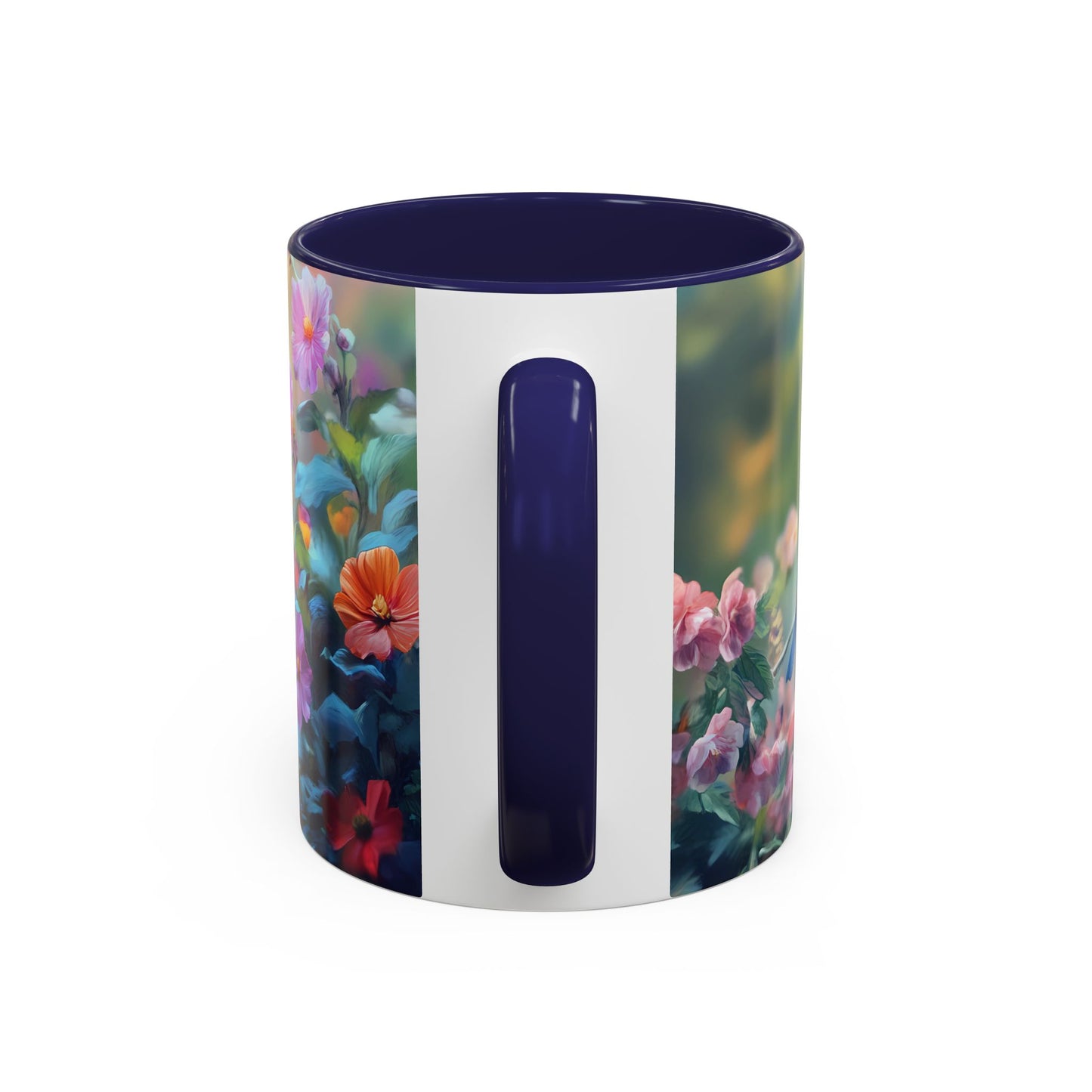 Charming Nature-Inspired Accent Coffee Mug with Colorful Birds & Flowers - 11913