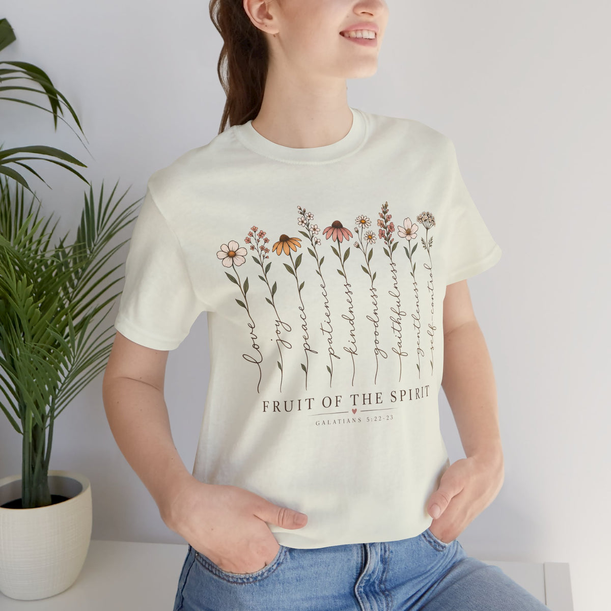 Fruit of the Spirit Floral T-Shirt,  Christian Faith Scripture Tee - 14984