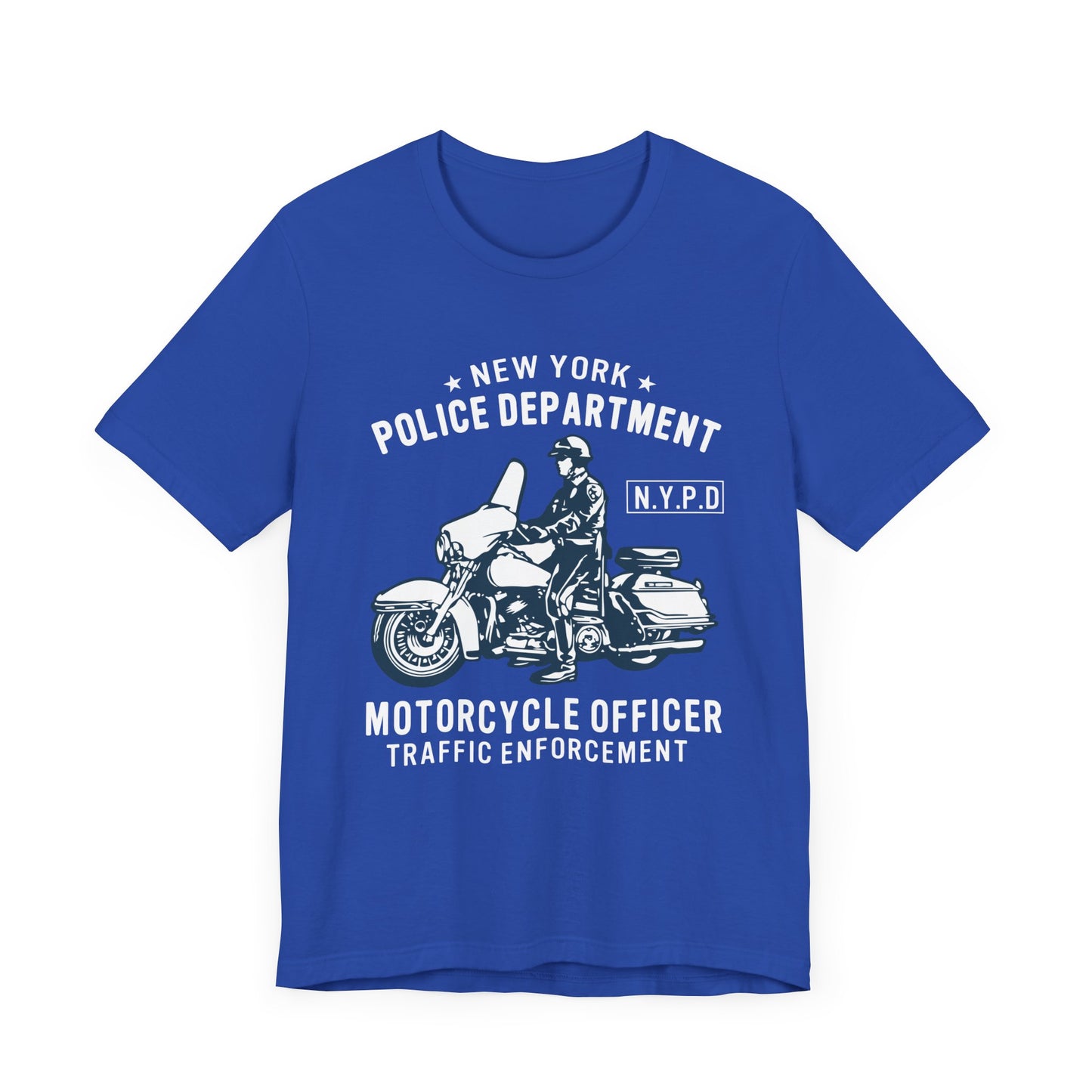 NY Police Department, Motorcycle Officer - Unisex Jersey Short Sleeve Tee - 13252