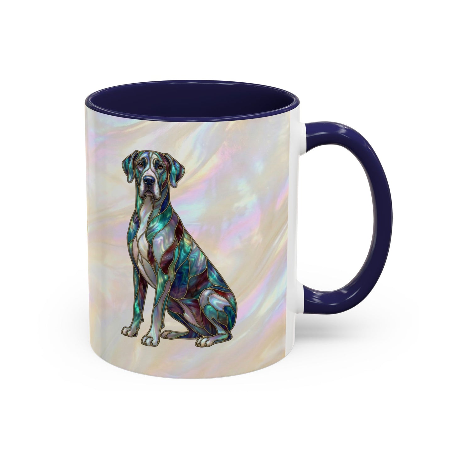 Personalized Great Dane Dog Mug — Stained Glass Design (11/15 oz) - 14550