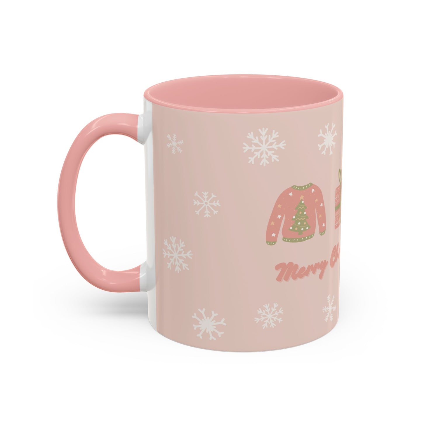 Merry Christmas Olivia, Name Customizable - Accent Coffee Mug (11, 15oz) - 11095