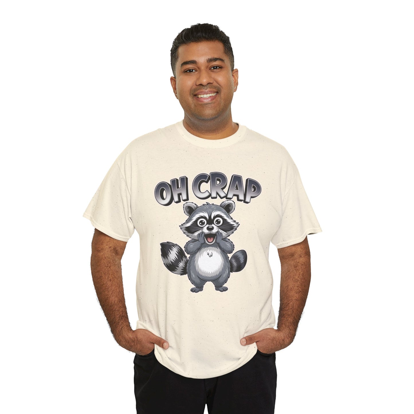 Funny Raccoon T-Shirt – “Oh Crap” Cute Meme Reaction Animal Tee Gift - 14855