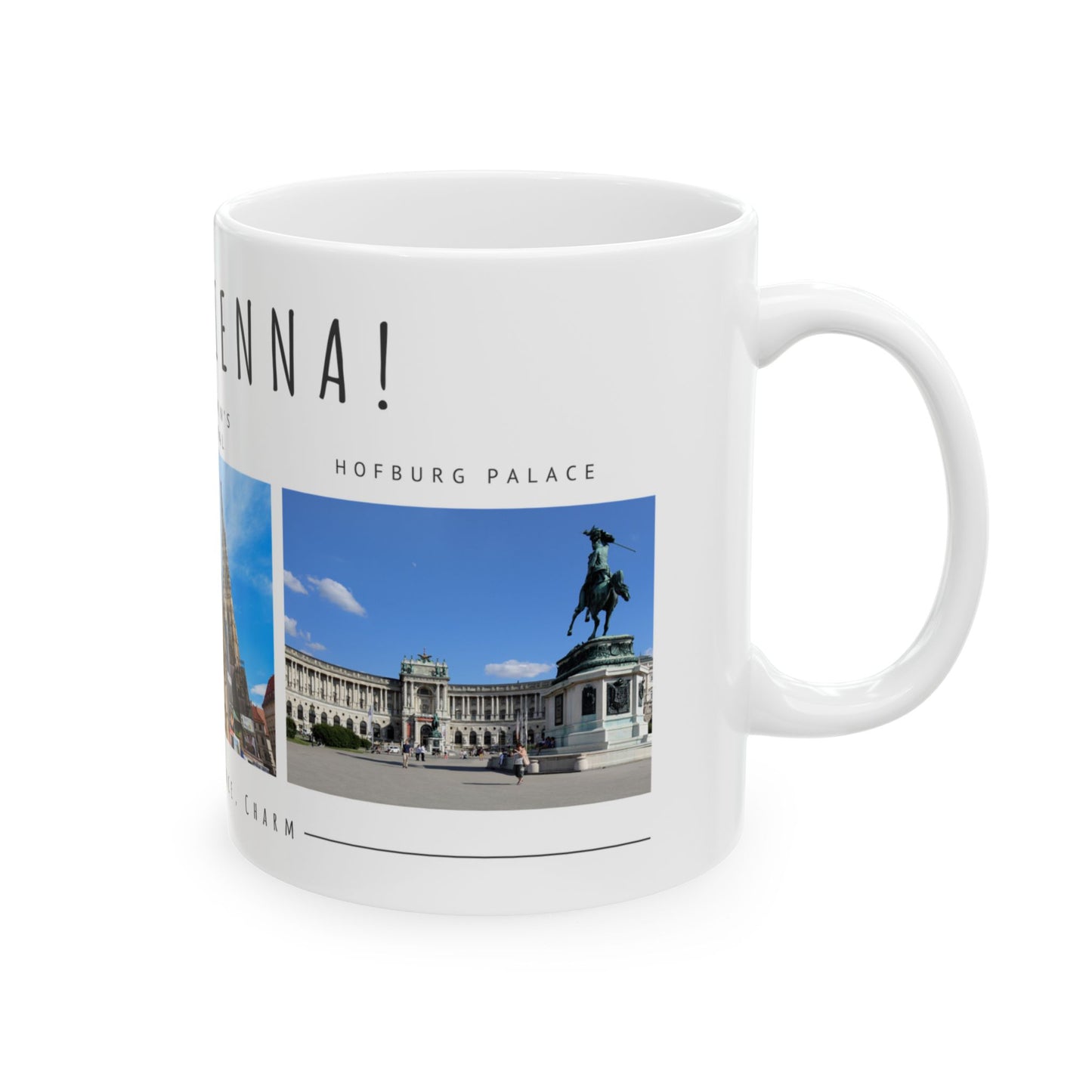 Hello Vienna! Scenic Ceramic Mug - 11oz & 15oz, Perfect for Travelers & Coffee Lovers - 12166