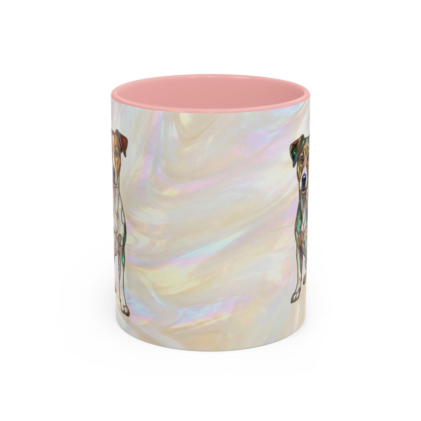 Jack Russell Accent Coffee Mug — Stained Glass Design (11/15oz) - 14635