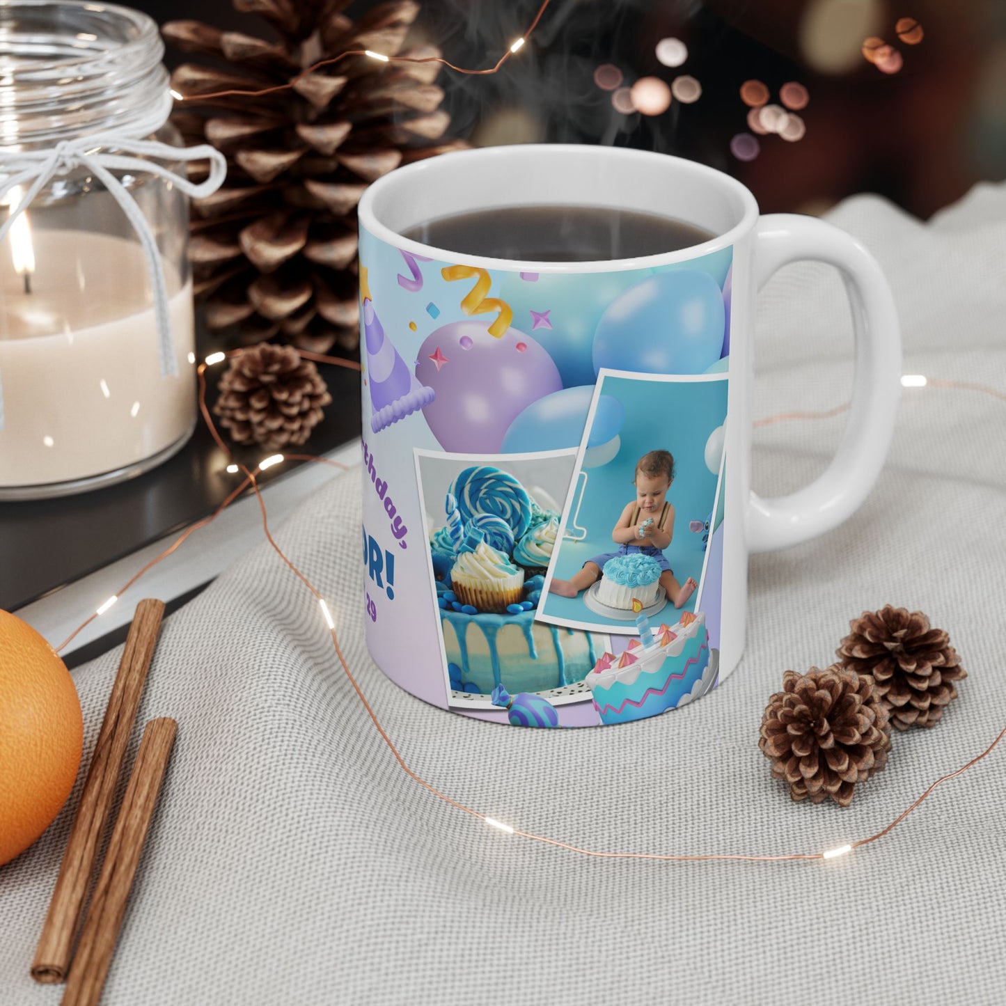 Personalized Birthday Mug for Kids, Custom Photo Cup, Gift for Birthday Celebration, Unique Child’s Mug, Party Favor - 13971