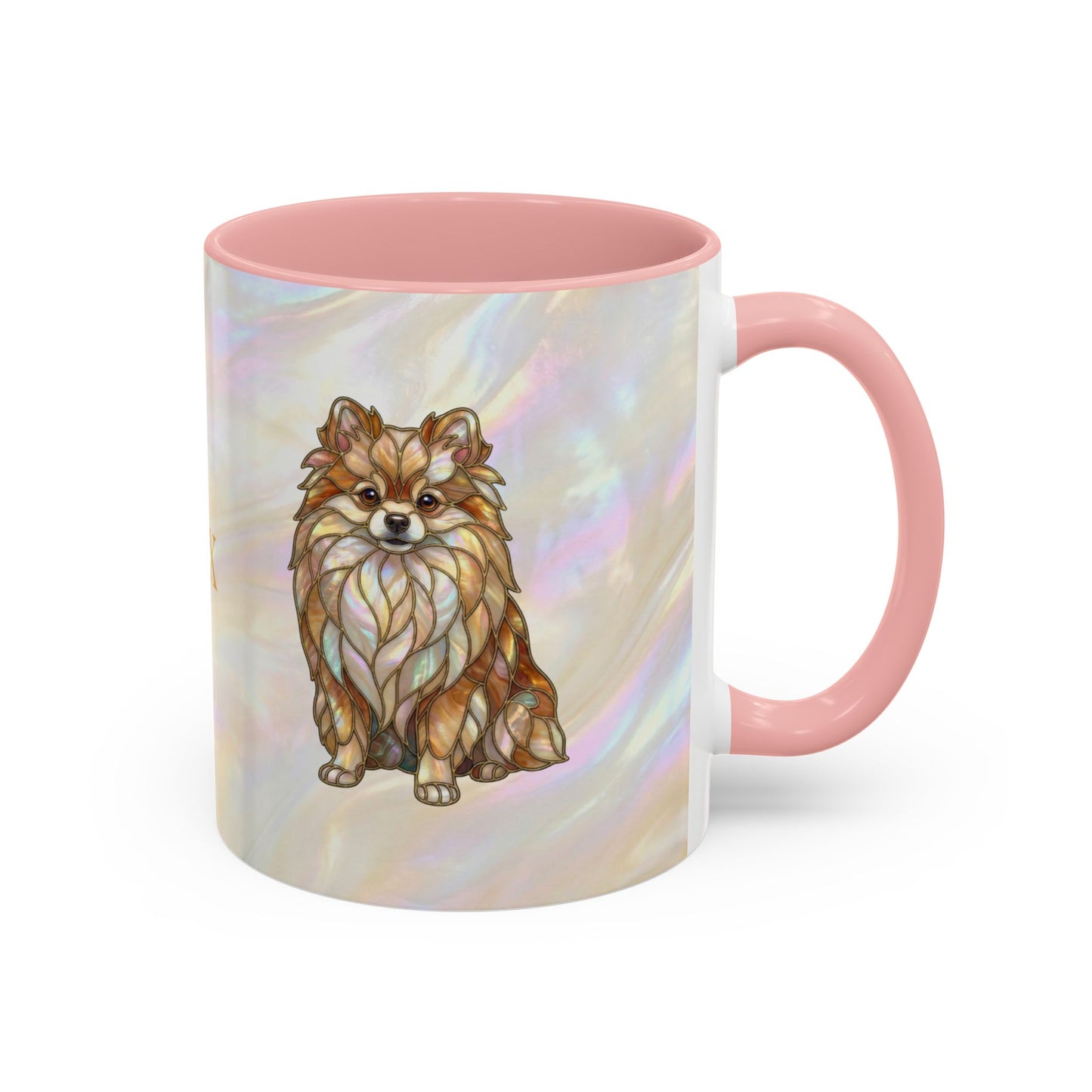 Pomeranian Accent Coffee Mug — Stained Glass Design (11/15oz) - 14638