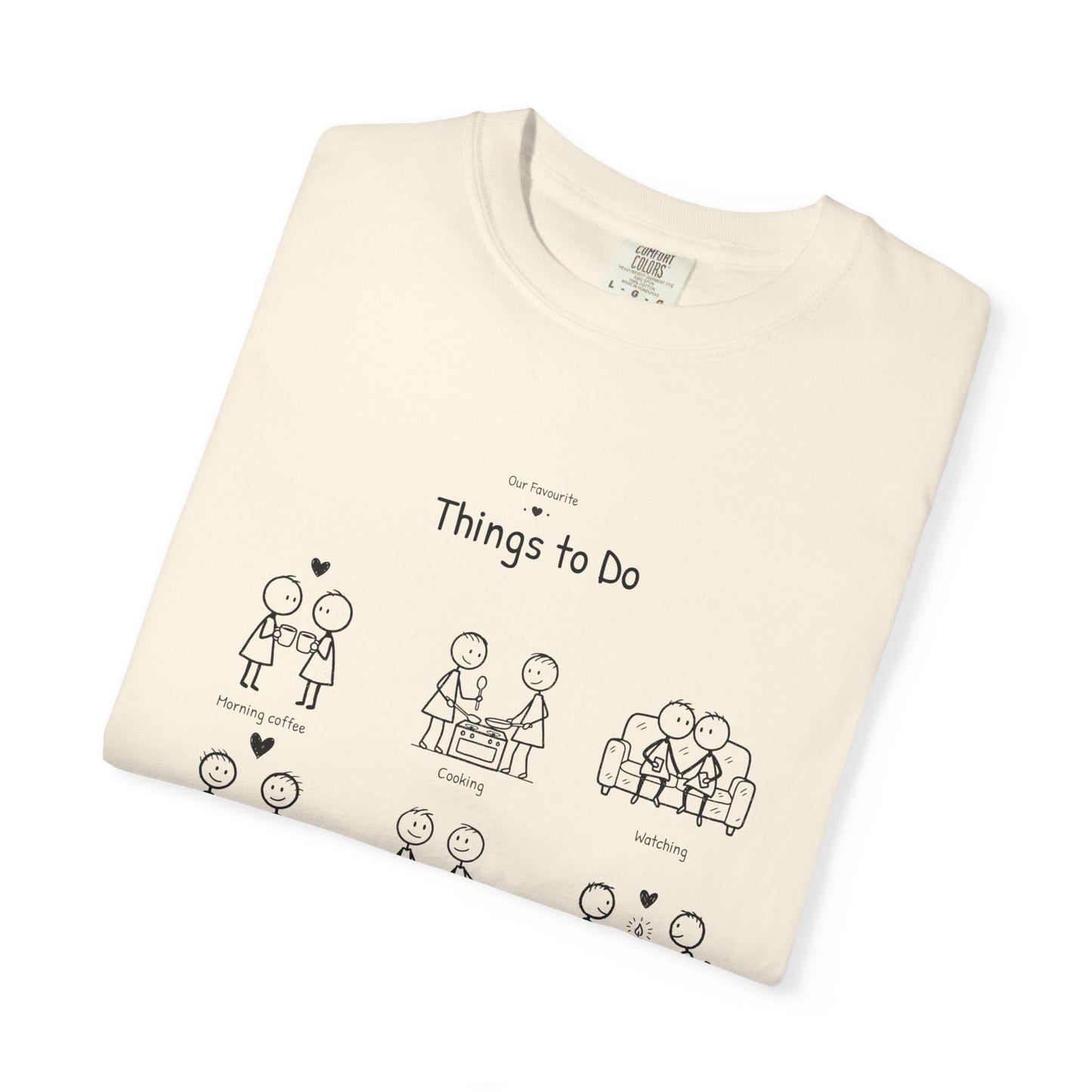 Our Favourite Things to Do Together – Personalised Valentine’s Illustration T-Shirt Gift - 14723